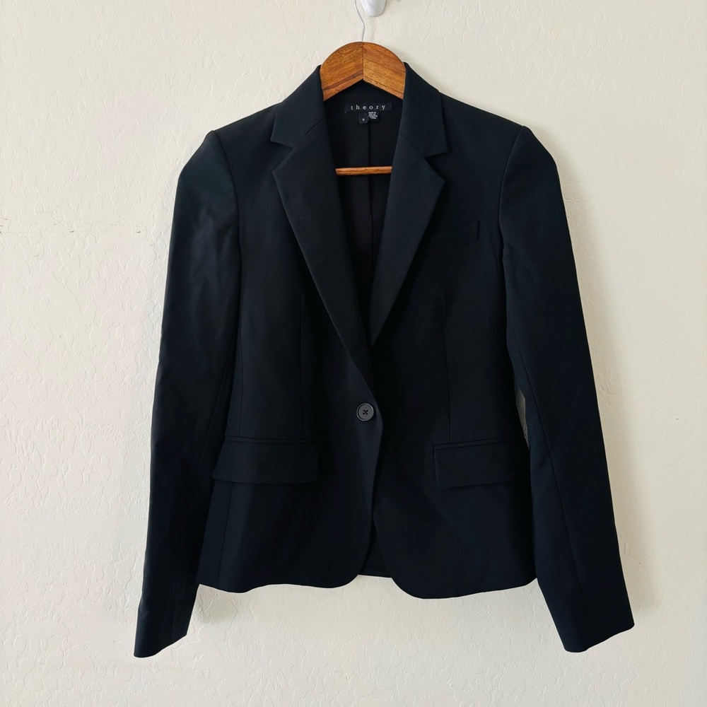 Theory Classic Black Women's Blazer Formal Business Attire Size‎ 0